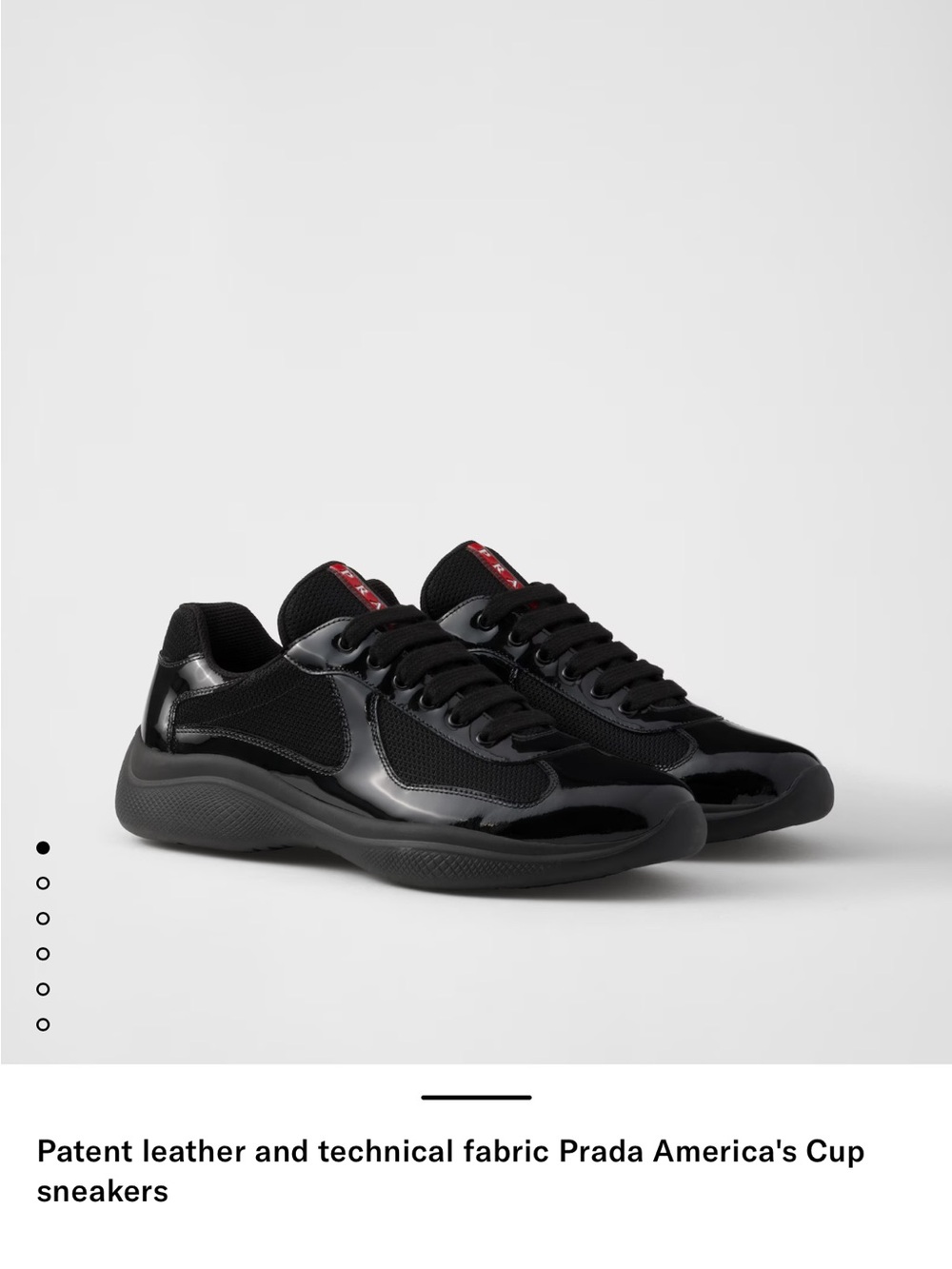Prada Black Men's Athletic Lace-Up Sneakers with Subtle Red Insole Detail - Picture 7 of 7